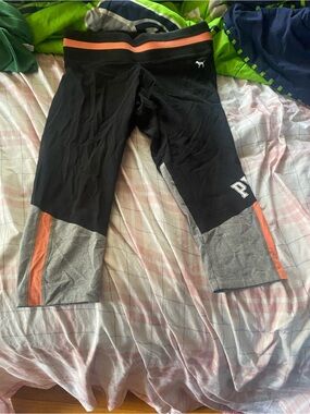 Victoria's Secret Black, Gray & Orange Capris